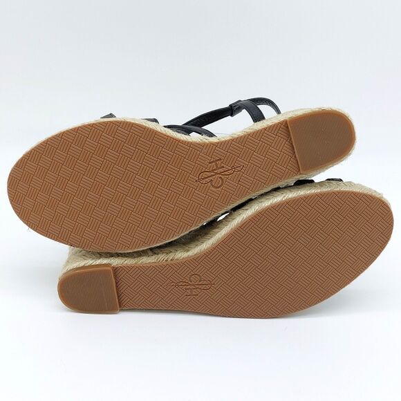 Cole Haan Womens Meadow Sandals Size 9B Black Strappy Slingback Wedge Espadrille - Picture 6 of 10